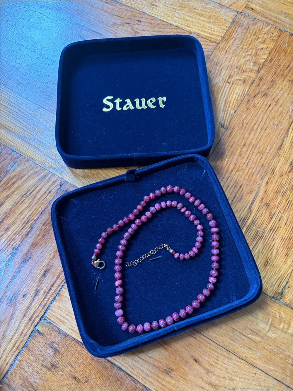 Stauer Beaded Necklace Rough Ruby Gemstone - Women’s Jewlery